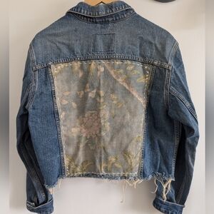 Denim Jacket with Floral Back Panel